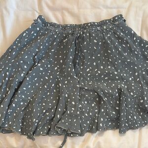 Blue and White Polka Dot Skirt